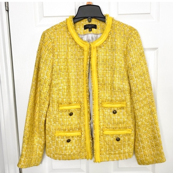Talbots Jackets & Blazers - 🎉Host Pick🎉 NWOT - Yellow Tweed Blazer - Petite